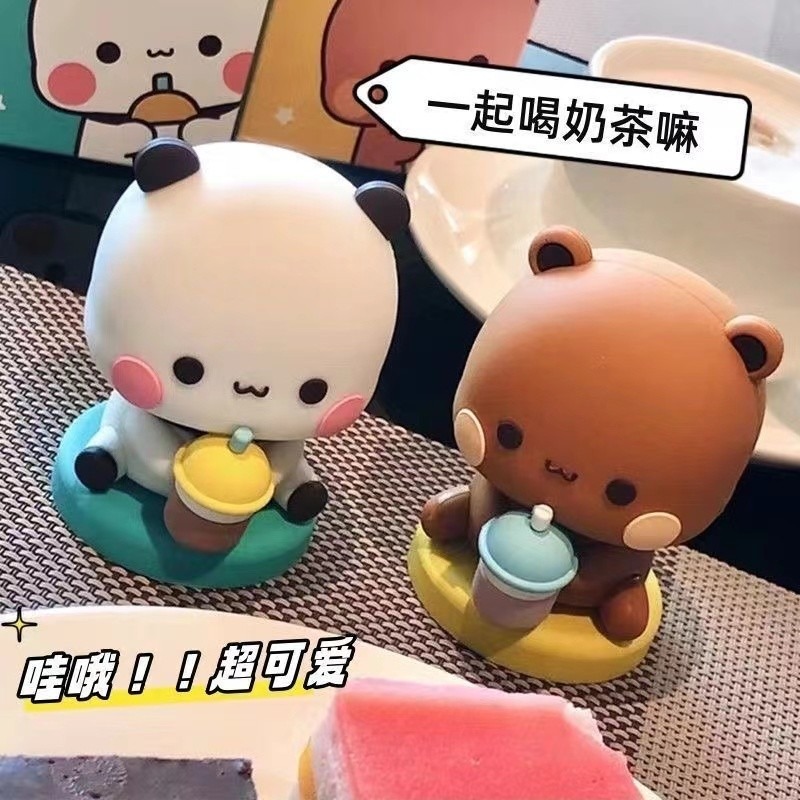 熊貓搖搖車載擺件雙入圖