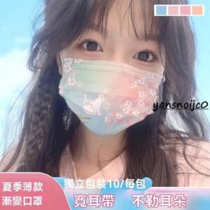 台灣出貨夏季3D立體口罩推薦｜櫻花漸變高顏值，日常防護也能戴得好看