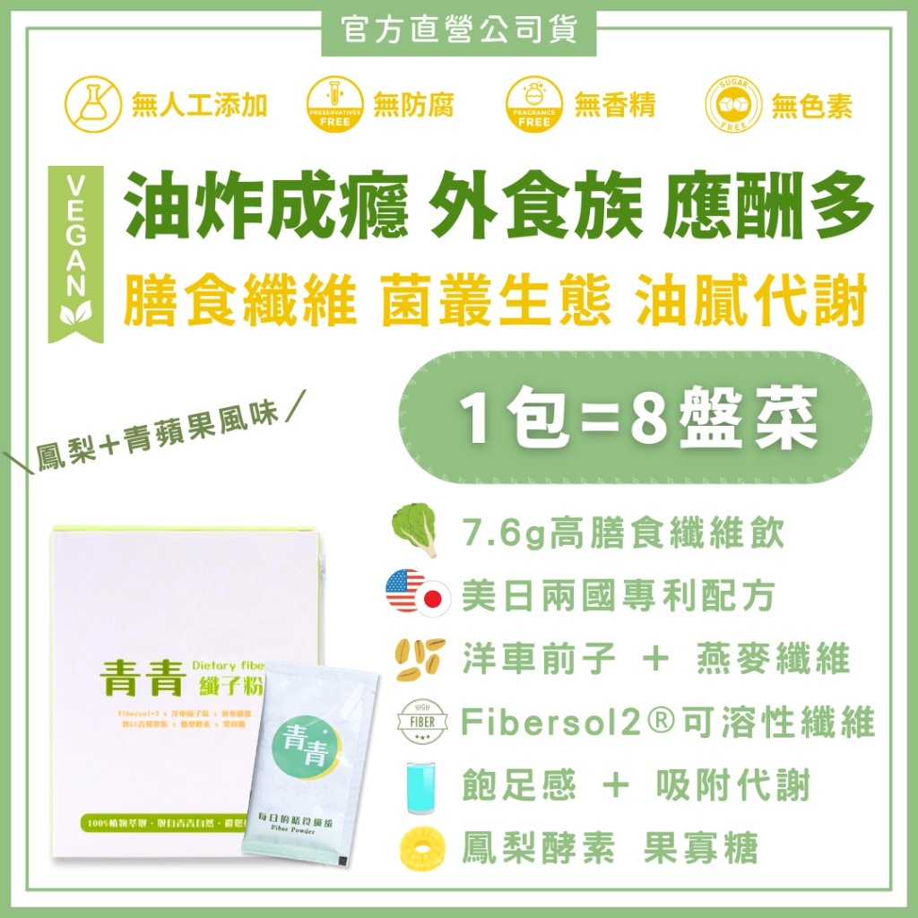 青青纖子粉商品示意圖