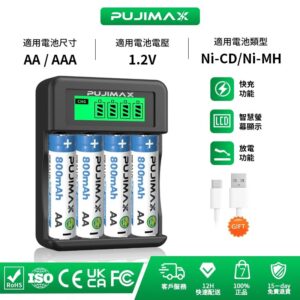 用 LCD 進度一眼掌握：4 槽 AA/AAA 智慧充電器的高效率充電體驗推薦