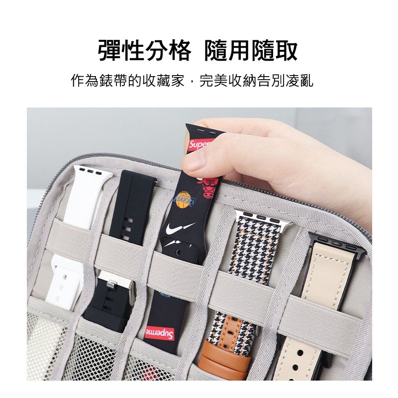 錶帶收納包放入前的分隔空間示意