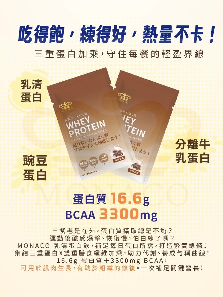 咖啡拿鐵乳清蛋白沖泡示意