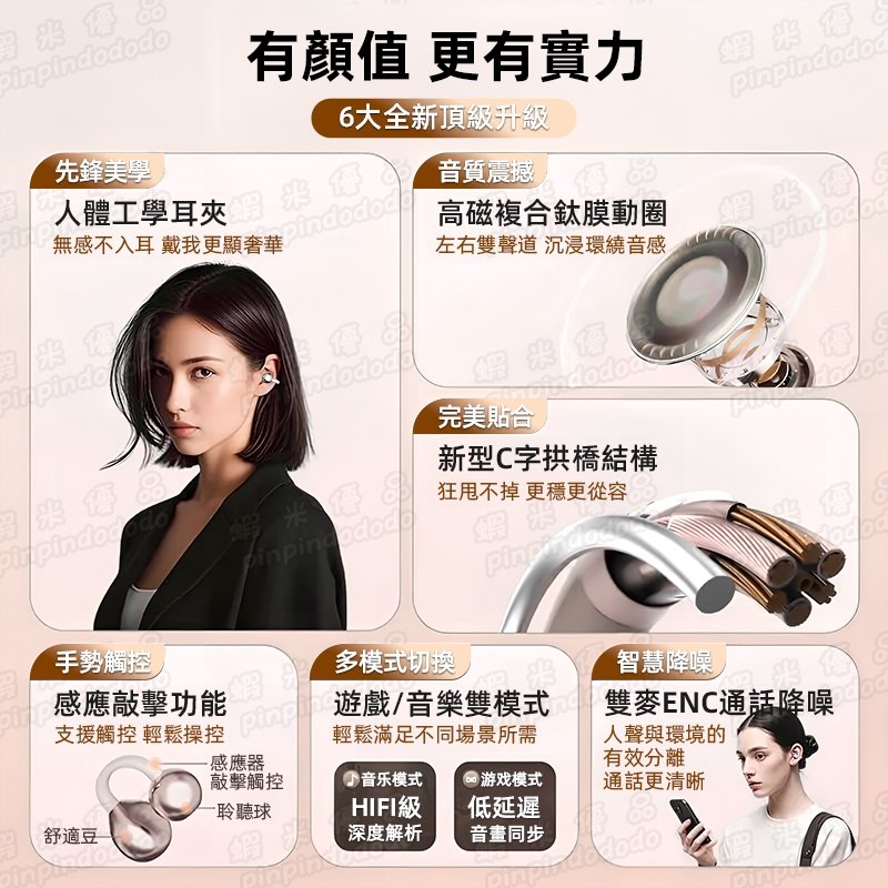夾耳式藍牙耳機連線與音量調整