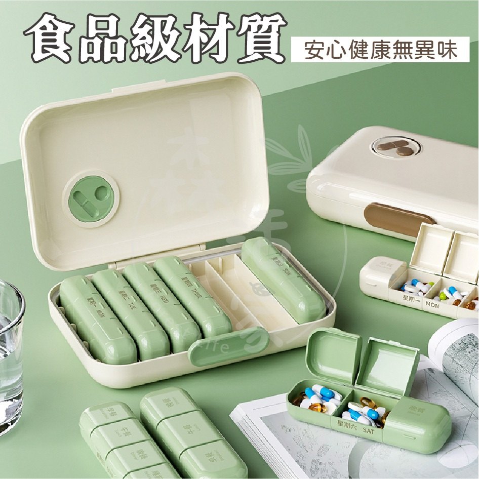 可拆式一周隨身藥盒日常拿取示意