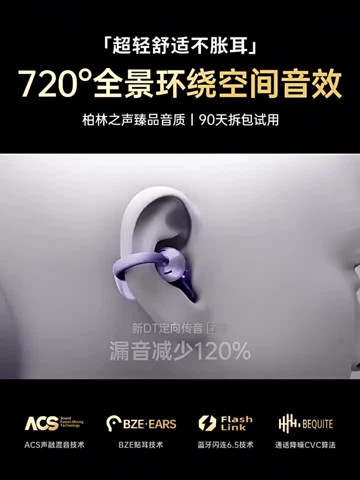 耳夾式不入耳藍芽耳機生活情境