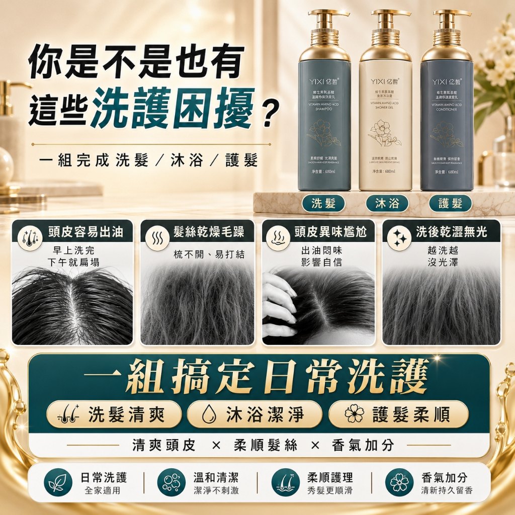 洗護組使用流程示意